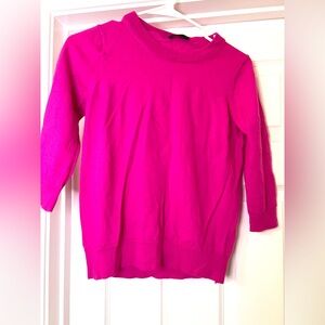 J. Crew Vibrant Hot Pink Crew Neck Sweater